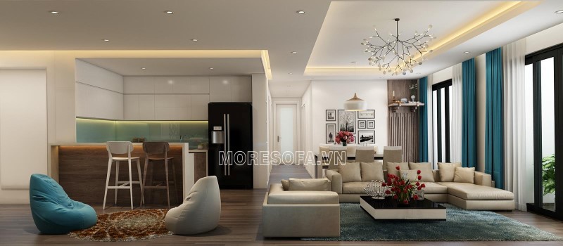 Ghế sofa góc da màu be